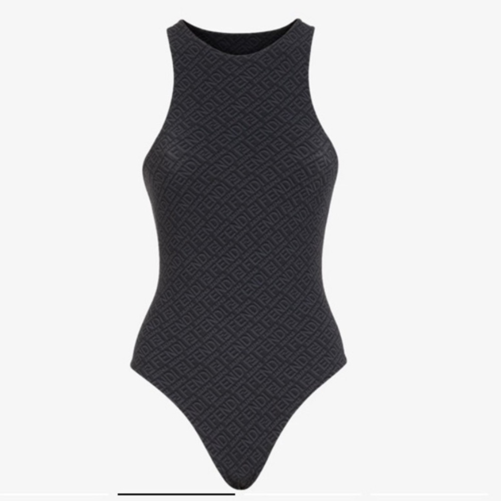 Fendi SKIMS medium high neck bodysuit black